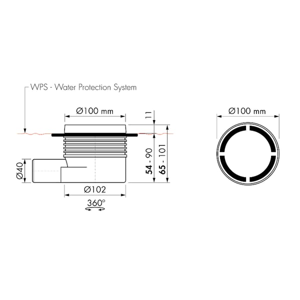 Σιφόνι, κανάλι ντουζιέρας Aqua Round